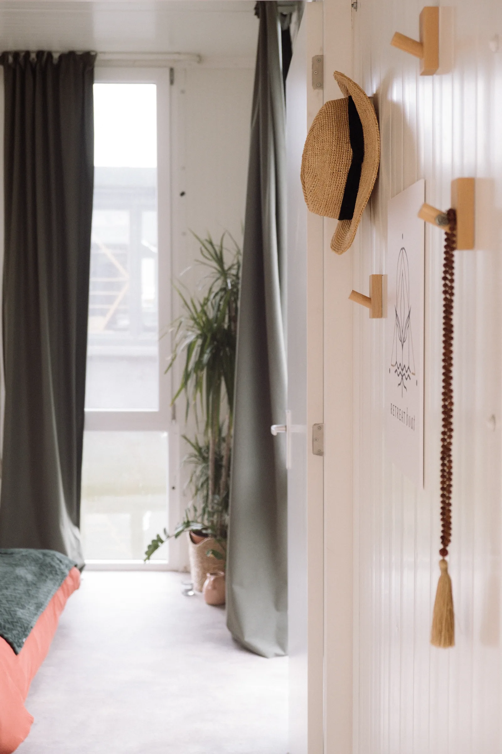 The hall with coat rack