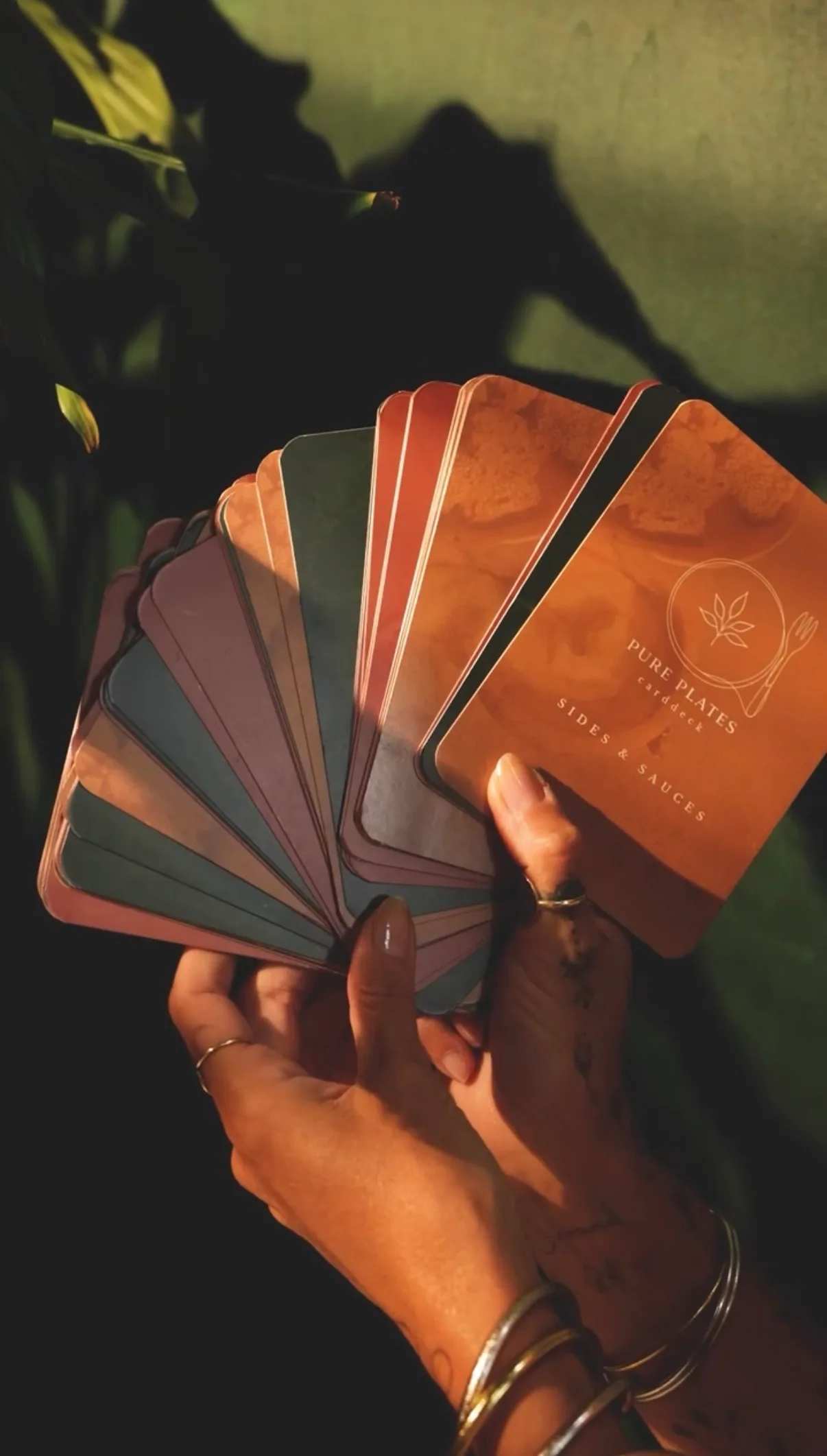 The cards fanned out