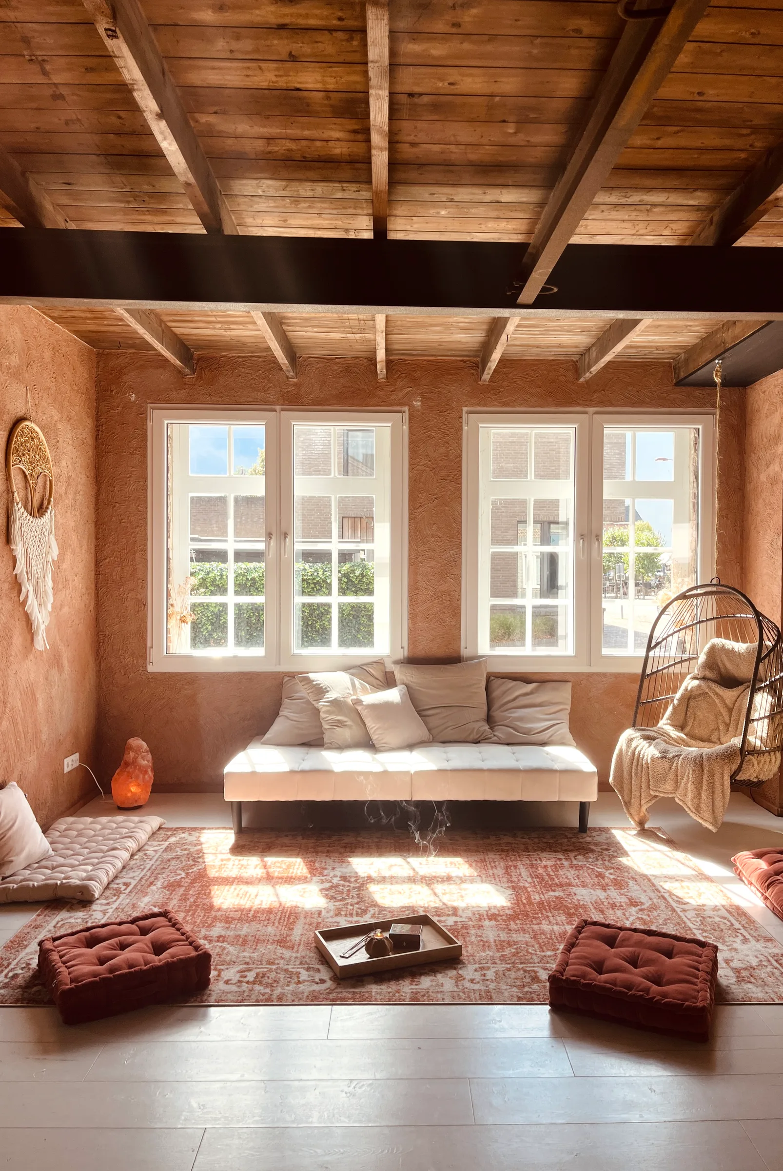 The seating corner by the window