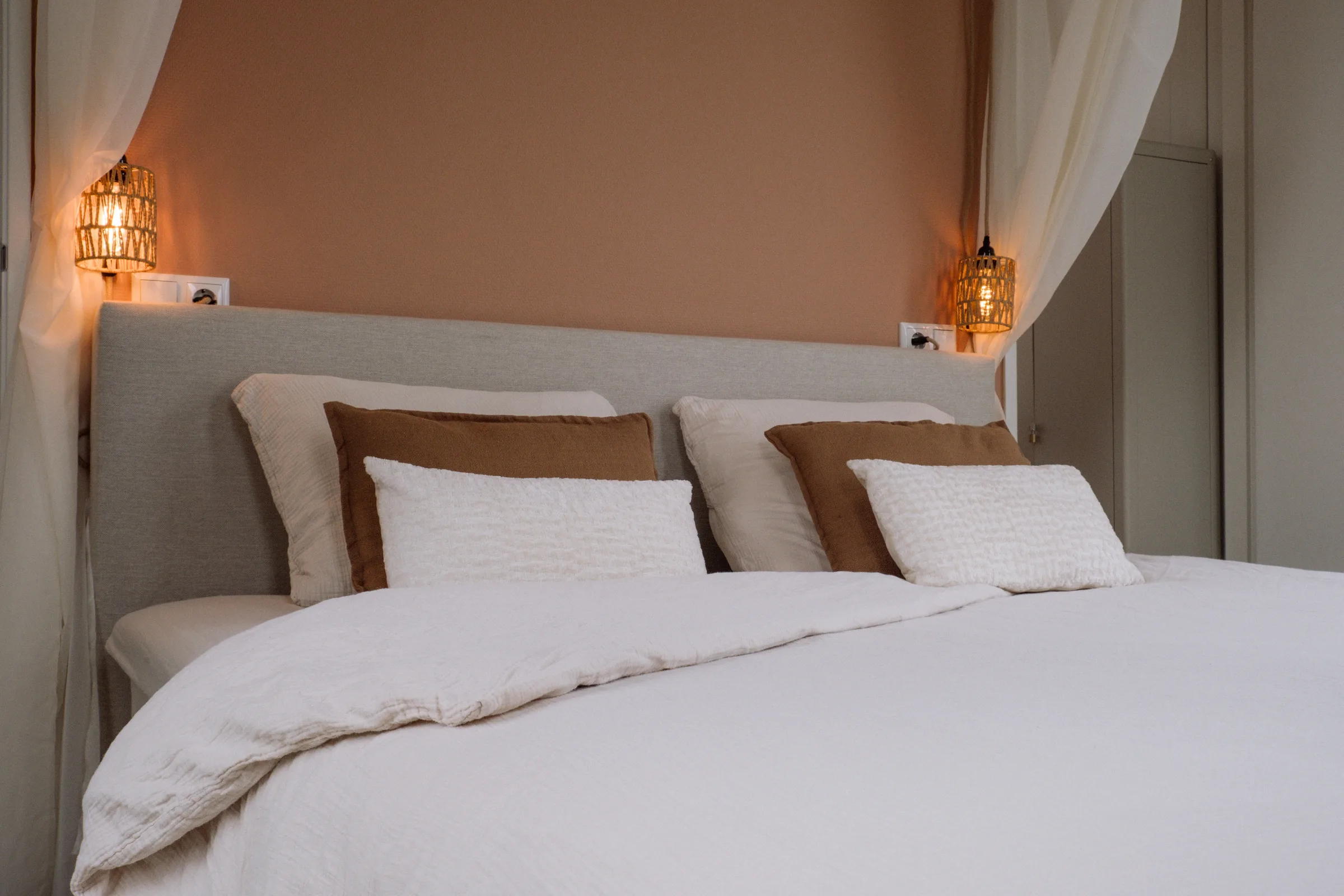 The bedroom with the double bed
