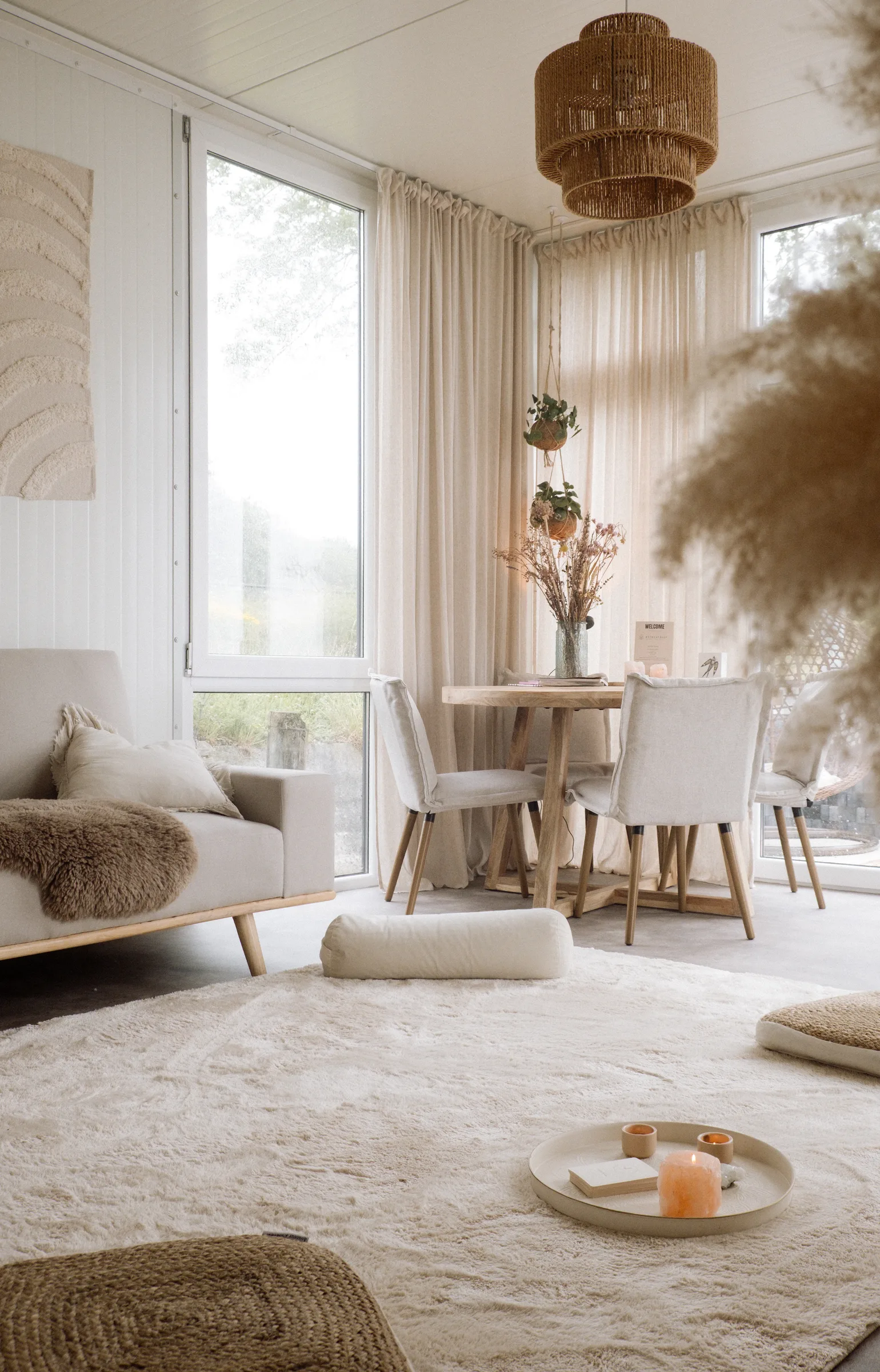 The seating corner by the window